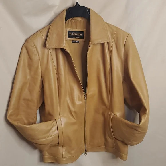 Women Ambition Leather Jacket, Size XXL, Color Cognac - Picture 2 of 9